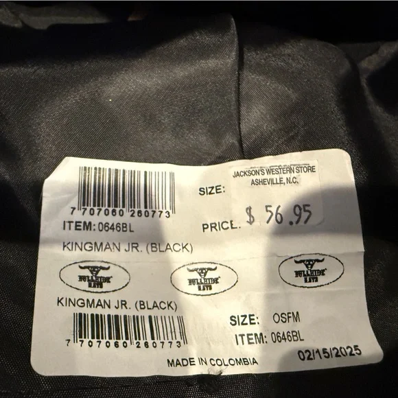 NWT Kids Kingman Jr. Bullhide Black Cowboy Hat - Picture 6 of 6